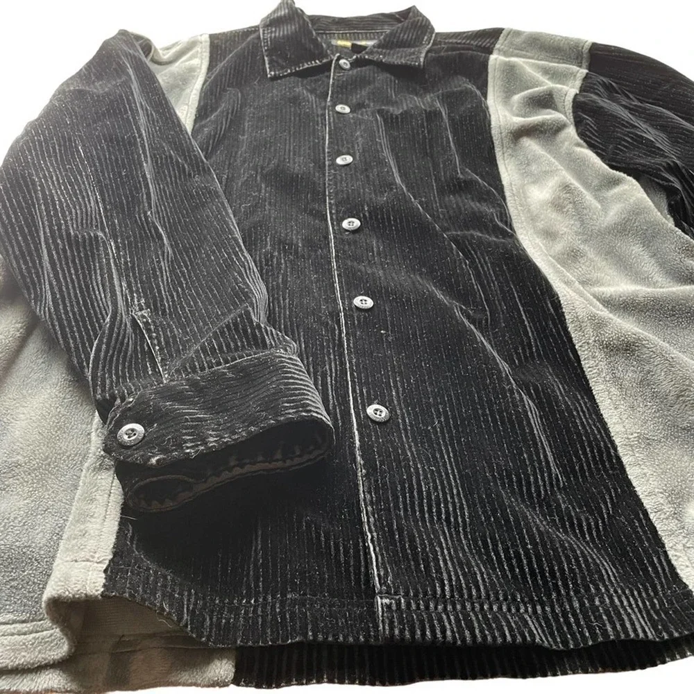 Vintage Streetwear GODBODY Collection Jacket Black Size Large Flocked PVC 90s